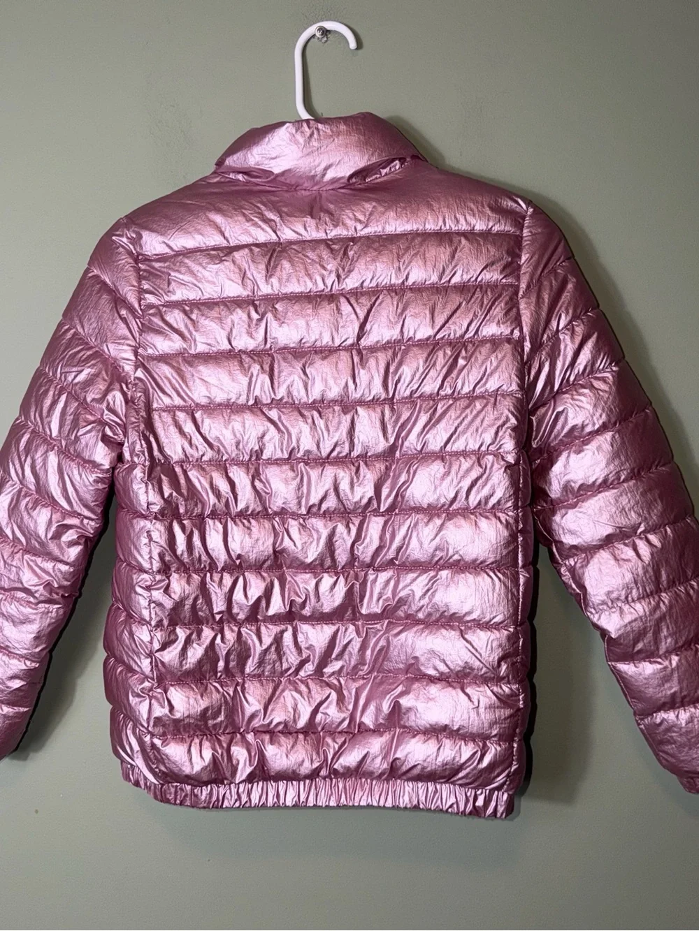 Zara Kids metallic pink puffer jacket Size 10